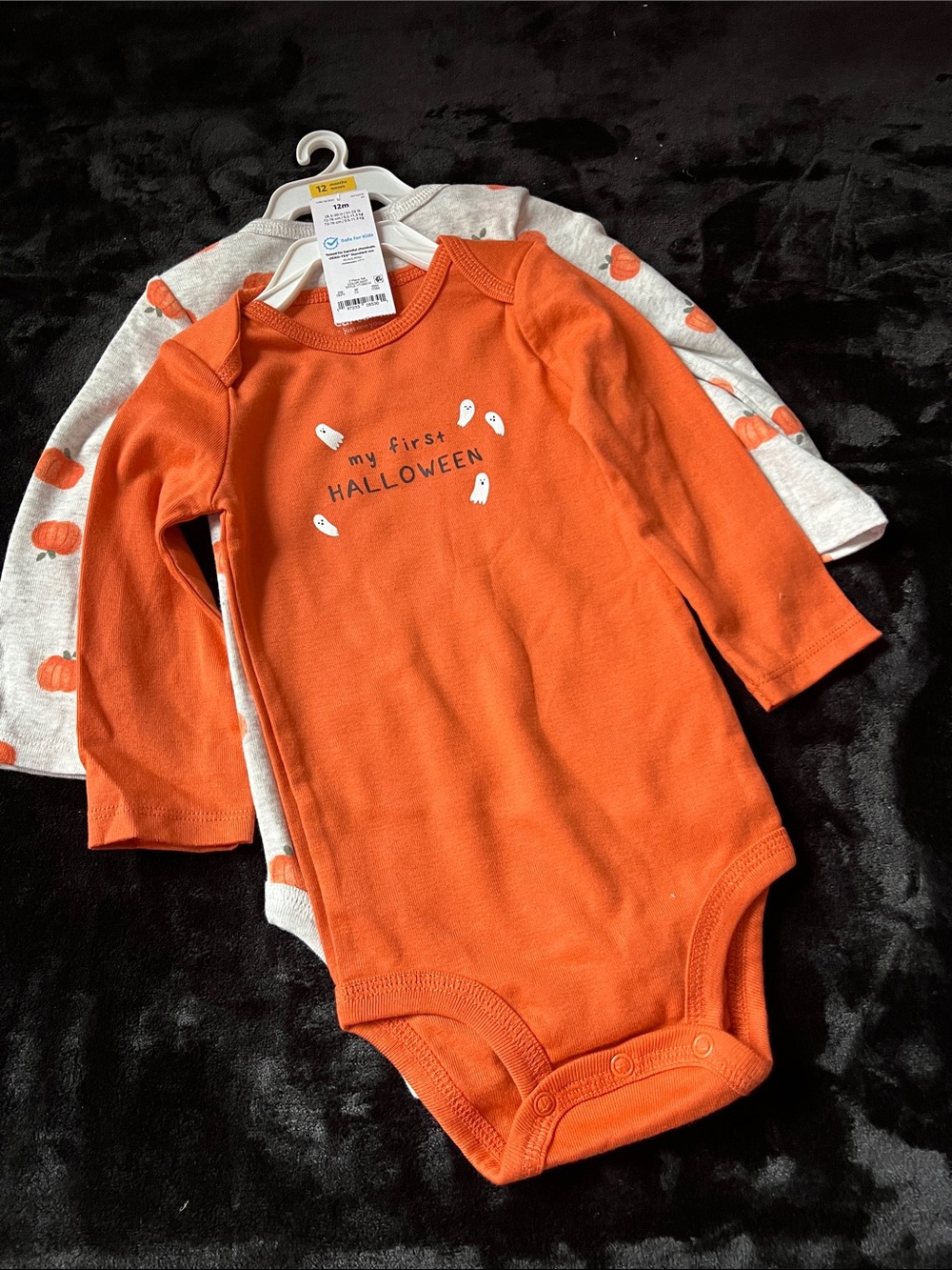 Carter's Orange 'My First Halloween' Long-Sleeve One-Piece